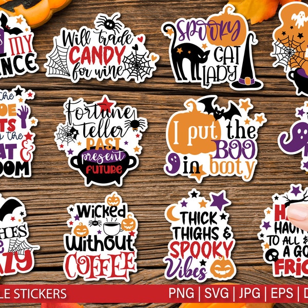 Halloween Sticker, Cute Halloween SVG, Printable Halloween Sticker, Halloween bundle, Printable Sticker for Cricut sticker, print then cut,