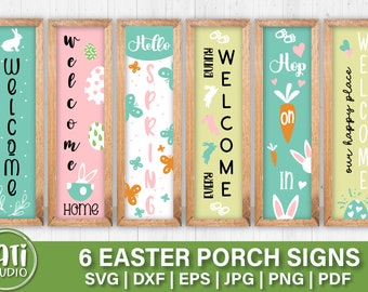 Easter Porch Sign SVG Bundle, Happy Easter SVG, Spring Porch Sign SVG ...