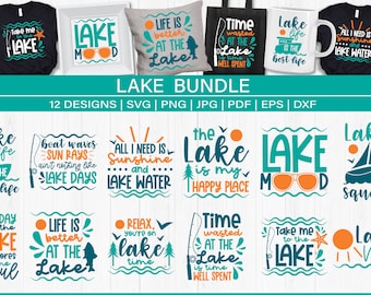 Pacchetto SVG Lago, Felpa con cappuccio Lago SVG, Divertente Lake Life in formato SVG, Avventura in formato SVG, Lake Life Camicia in formato SVG, All'aperto in formato SVG, Taglia file per Cricut, Silhouette