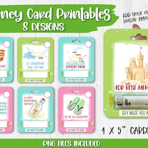 Printable Vacation Money Card, Money Cards, Travel Gift Card Holder, Print-Then-Cut, Money Gift, Vacation Gift, Lip Balm Pouch Money Holder