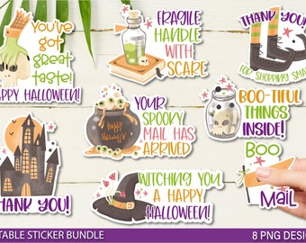 Calcomanías de correo de Halloween, paquete de calcomanías de Halloween, calcomanías de agradecimiento de Halloween, calcomanías de Halloween para pequeñas empresas, paquete de calcomanías comerciales