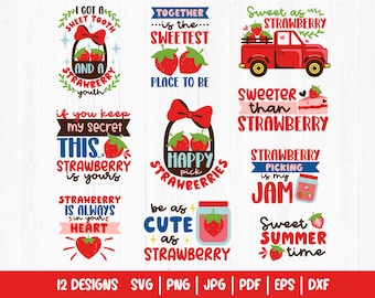 Strawberry SVG Bundle, Strawberry Festival svg, Strawberry Season svg, Farmers Market Bundle SVG, Strawberries SVG, Cut Files for Cricut,