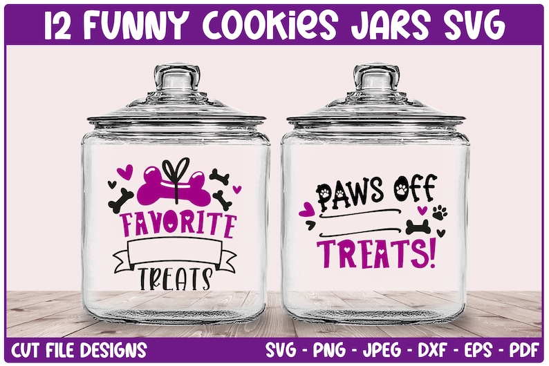 Dog Treats Jar Sayings SVG Bundle, Dog Food Svg, Dog Bone Svg, Paw ...