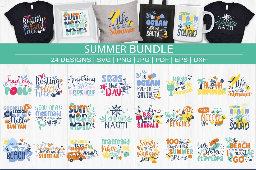 Summer Bundle SVG, Beach Svg, Summertime Svg, Funny Beach Quotes Svg ...