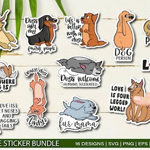 Funny Dog bundle svg , Printable Stickers for Cricut
