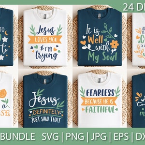 Christliche Zitate Bundle SVG, Schrift-Bundle, Bibel-Vers-Bundle, religiöse SVG, Jesus, Gott, Glaube svg, Schnittdateien für Cricut,