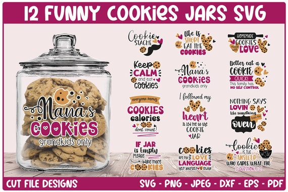 Lustige Keksdose Sprüche SVG Bundle, lustige Keksdose Sprüche SVG Bundle, Leckerlidose SVG, Backen Zitate SVG, Cookie Spruch, Küche Spruch