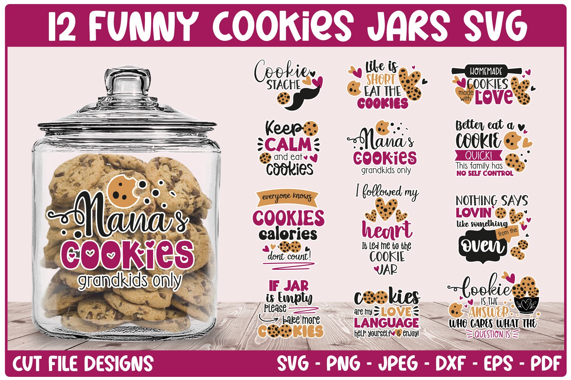 Funny Cookie Jar Sayings Svg Bundle Funny Cookie Jar Sayings Svg 
