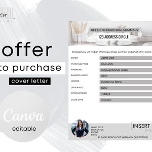Oferta de compra de vivienda para comprar carta de presentación