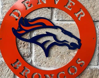 Denver Broncos Metal Sign, Broncos Gift
