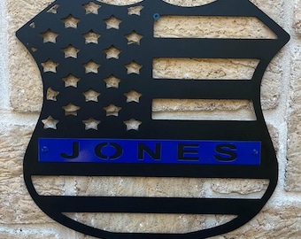 Police Officer Sign, sheriff sign, custom LEO gift, police badge sign