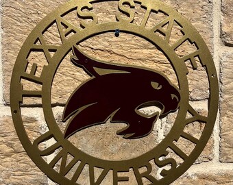 Texas State University Metal Sign. TSU Bobcat Gift