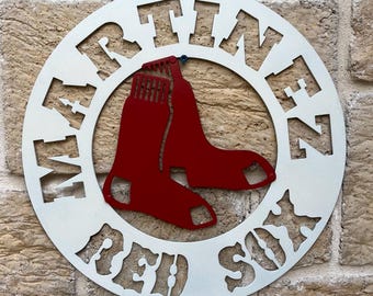Boston Red Sox Metal Sign, Red Sox Custom Gift