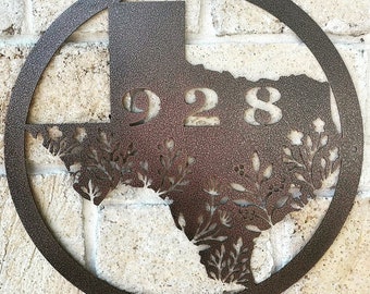 Bluebonnet Sign, Texas Bluebonnet, Texas Address Sign, Bluebonnet Art, Texas Metal Art