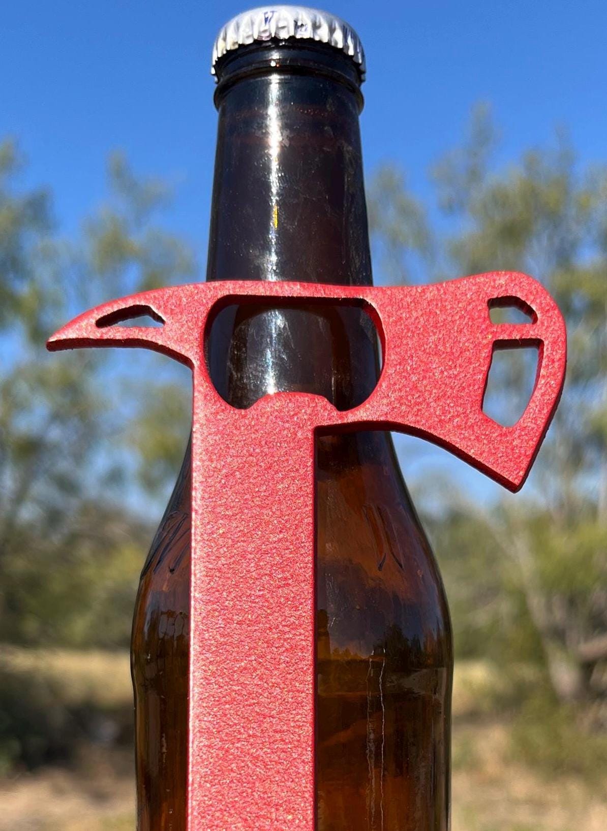 Antique Style Cast Iron Bottle Opener - Vintage Dixie Beer Fireman Axe Hatchet Design