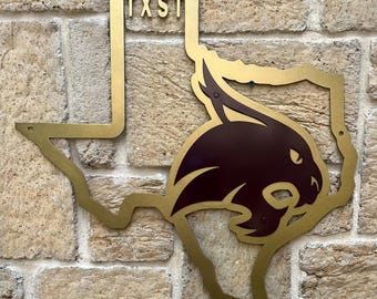 Texas State University Metal Sign. TSU Bobcat Gift