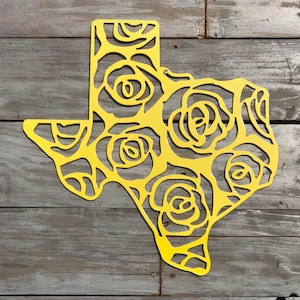 Letrero de la Rosa Amarilla de Texas, Letrero de la Rosa de Texas, Arte de la Rosa Amarilla