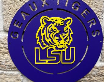 LSU Sign, Louisiana State University Metal Sign, LSU tigers gift