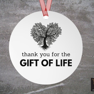Gracias por el Regalo de la Vida / Regalo del Donante de Órganos / Regalo del Donante de Riñón / Donación de Órganos / Regalo de Trasplante / Donar Adorno de Navidad de la Vida