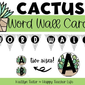 Kaktus Pflanzen Thema Klassenzimmer Dekor Wort Wand Überschriften, Wort Wand Karten, Alphabet, Kaktus Klassenzimmer, Pflanzen Dekor, Wort Wand