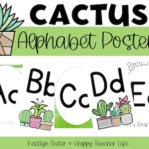 Kaktus Pflanzen Thema Alphabet Poster | Klassenzimmer Dekor