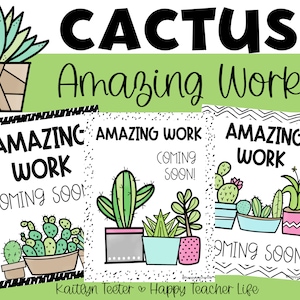 Cactus Plant Themed Amazing Work Sign | Classroom Decor