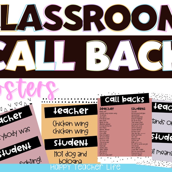 Classroom Call Backs | Call and Response | Attention Getters