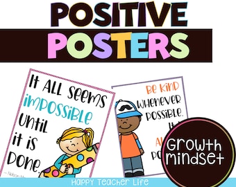 Classroom Positive Quotes Posters, Motivational Signs, Motivational Posters, Classroom Decor, Posters Coloring, Growth Mindset Posters