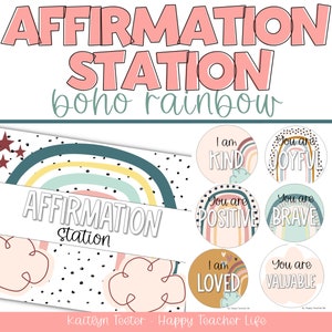 Stacja afirmacji Boho Rainbow