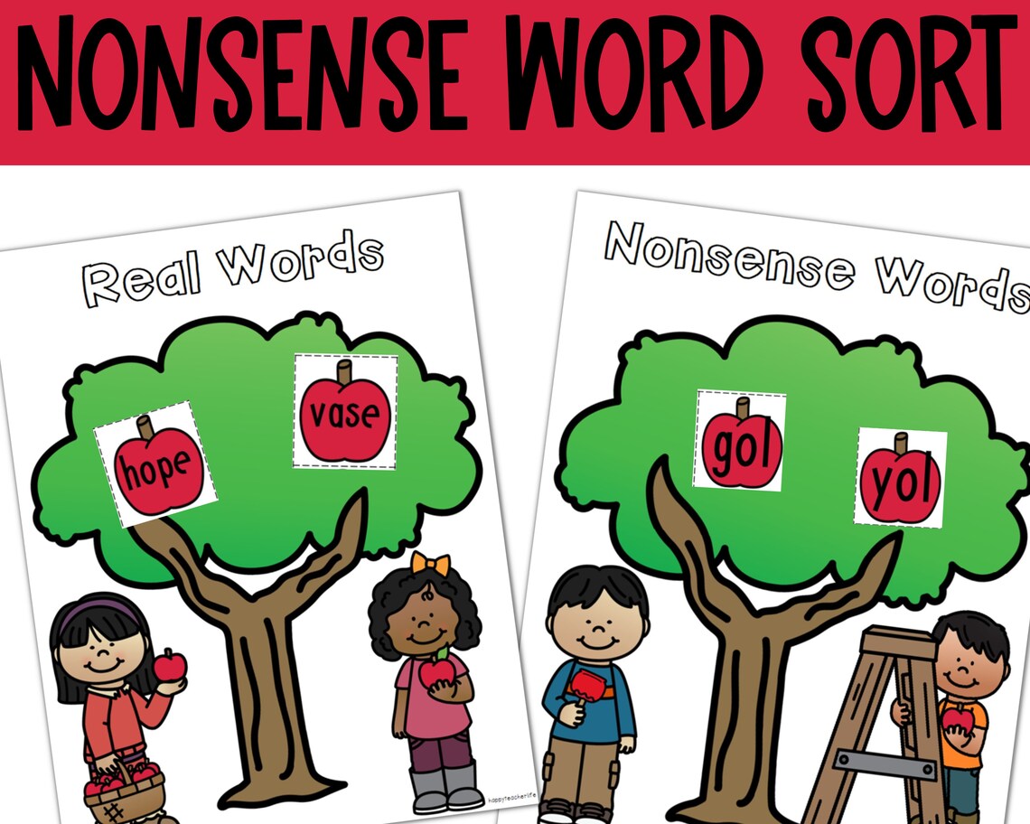 Phonics Word Sort With Short and Long Vowels for Nonsense Words ...