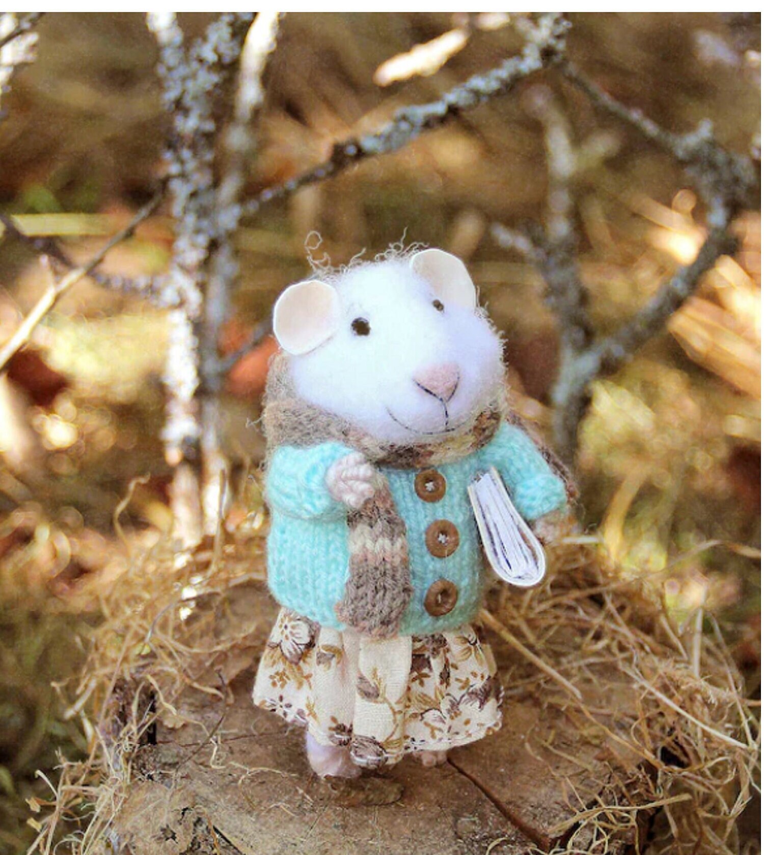 Needle Felted Miniature Mouse, Felt Animal Sculpture Decoration, Cute  Realistic Rustic Kitchen Mouse Ornament, Wool House Mouse With Broom 