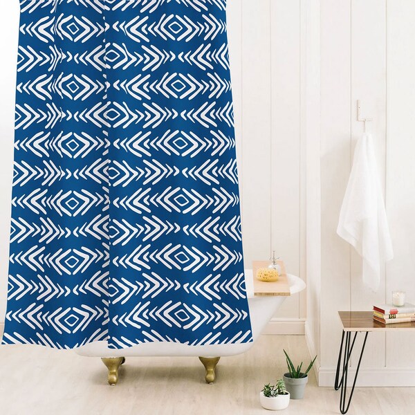 Navy Shower Curtain Etsy