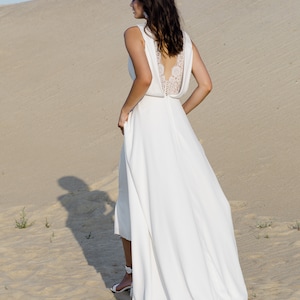 Strand Boho Hochzeitskleid wickeln, Brautkleid wickeln, Fließendes Hochzeitskleid eine Linie, Brautkleid ERIKA Bild 7