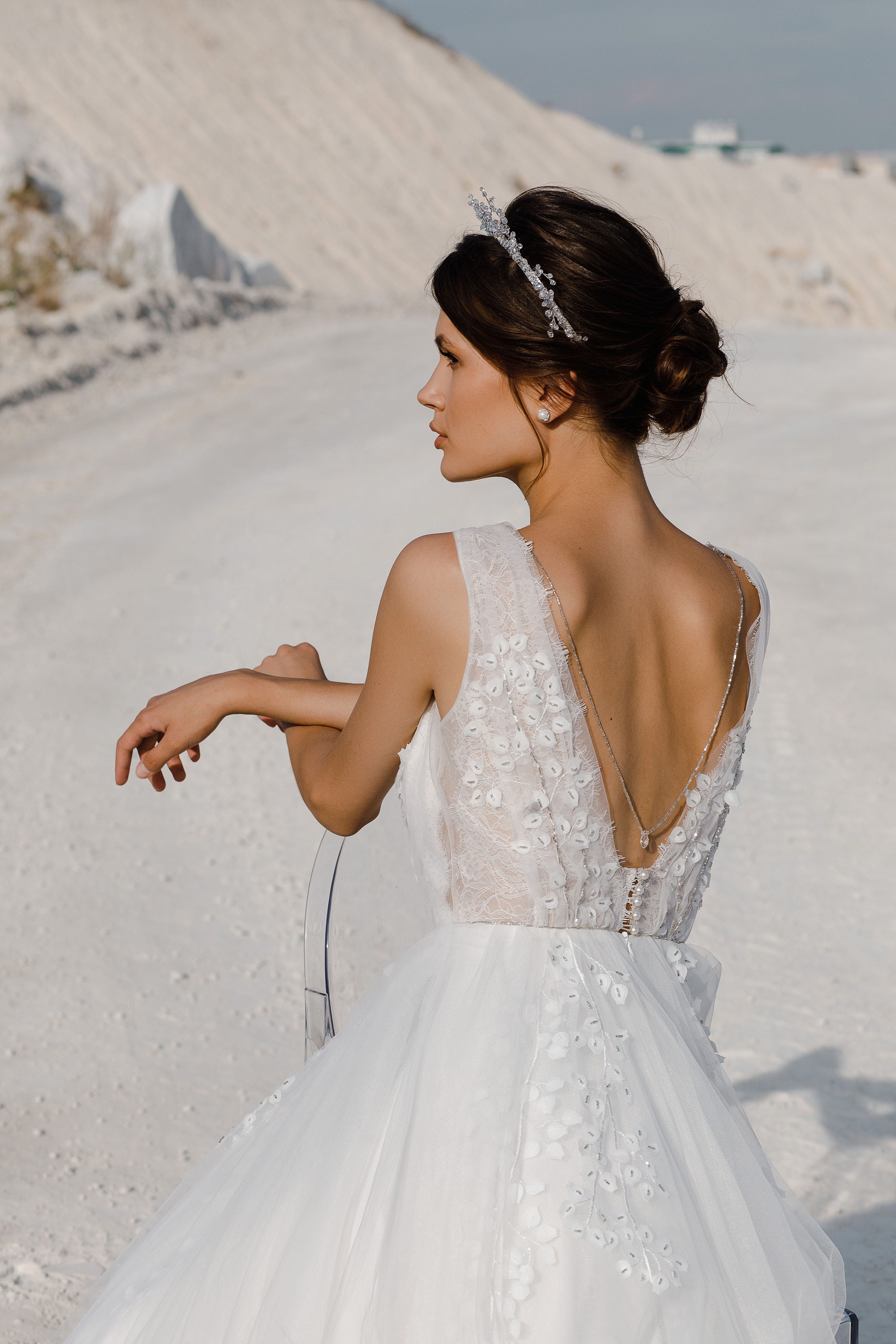 Buy Backless Lace Wedding Dress Online In India -  India