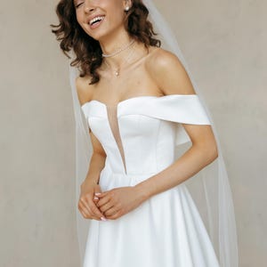 Classic a-line bridal | Romantic off shoulder gown | Luxury corset wedding dress | LANA