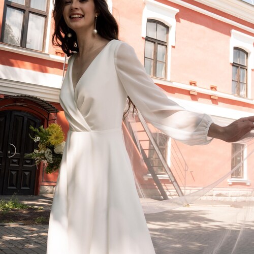 wrap wedding dress long sleeve wrap dress for wedding Archives