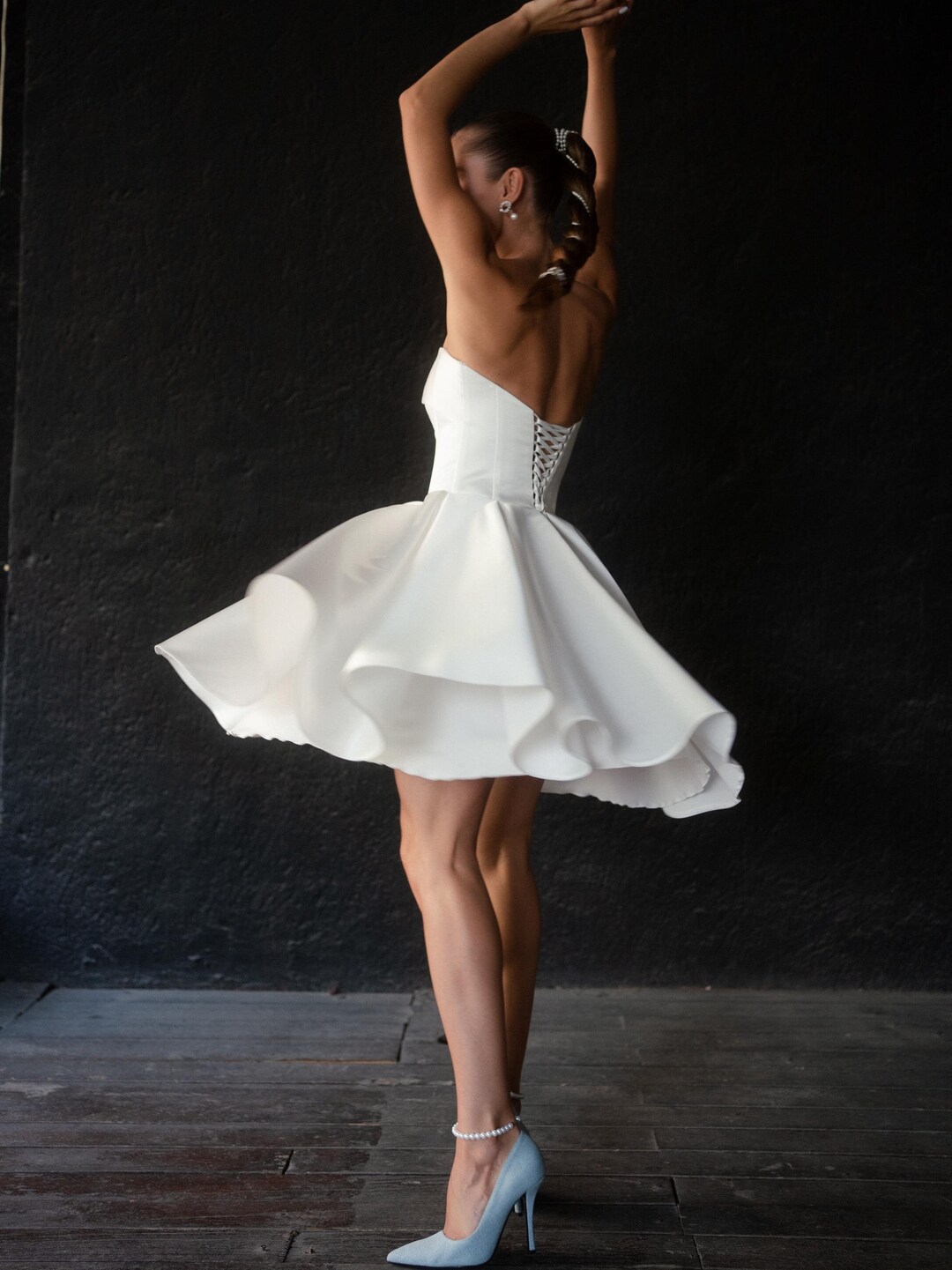 Short Elegant Wedding Dress | Mini Corset Bridal Gown | Classic ...