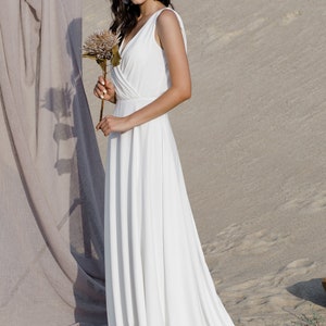 Strand Boho Hochzeitskleid wickeln, Brautkleid wickeln, Fließendes Hochzeitskleid eine Linie, Brautkleid ERIKA Bild 6