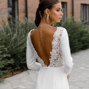 Lace wedding dress long sleeves, Sexy wedding dress Mermaid, Elegant dress | OLIVIA