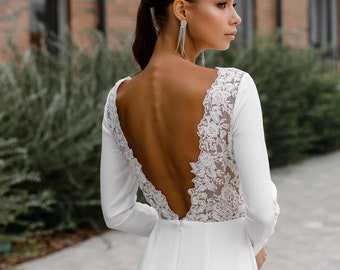 Lace wedding dress long sleeves, Sexy wedding dress Mermaid, Elegant dress | OLIVIA