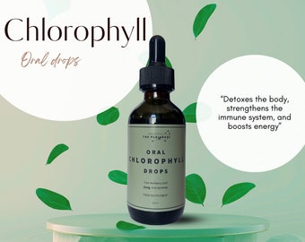Liquid Chlorophyll Oral Drops | Food Supplements | Wellbeing | Organic Supplements | Natural liquid Drops | Vegan Supplements | Natural