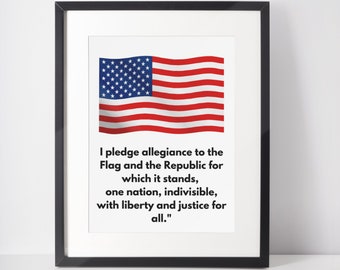 Pledge of Allegiance - Classroom Art - Wall Art - America - Pledge - USA