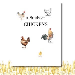 Chicken Study Printable - Homeschool Worksheets - Nature study Charlotte Mason