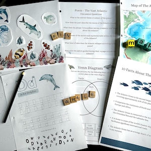 Ocean Study Homeschool Curriculum Atlantic Ocean Charlotte Mason Method Montessori Unit Bundle Homeschool Lesson 1st Grade Printable