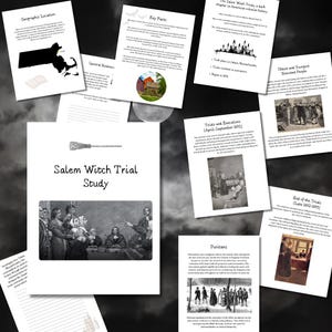 Homeschool History Study Unit The Salem Witch Trials - Homeschool Curriculum Study Unit U.S History Witch Halloween Study