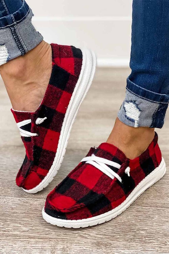 Plaid slip store ons