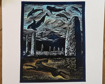 Spirits at the Ring of Brodgar (signed and numbered print by Tamsin Abbott)