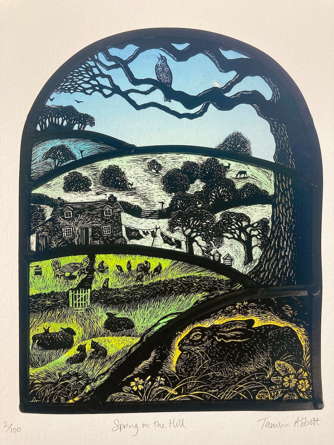 Spring on the Hill (signed and Numbered Print by Tamsin Abbott) - Etsy
