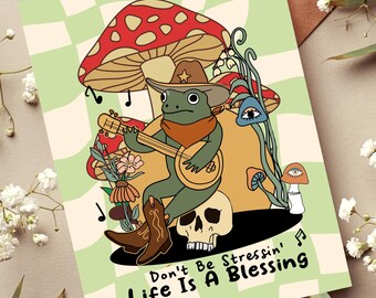 Grenouille au chapeau de cowboy | Art de grenouille de cow-boy | Chapeau de cowboy grenouille | Grenouille de chapeau de cowboy | Impression grenouille cow-boy | Cowboy grenouille | Art rétro grenouille cowboy