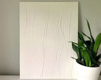 Gips Wandkunst, Strukturierte Leinwand, Weiße Malerei, Bemalte Leinwand, 3D, Raumdekor, Gipskunst, Textur, minimalistisch, Zuhause, abstrakte Malerei